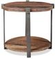 Riverside Furniture Quinton Brown Round Side Table with Metal Framework-0
