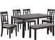 Crown Mark Paige 6-Piece Black/Light Gray Dining Set-0
