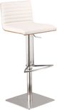 Armen Living Cafe Brushed Stainless Steel/Walnut/White Bar Stool-0