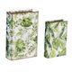 A & B Home 2-Piece Green/White Botanical Book Box Set-0