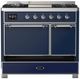 Ilve® Majestic III 40" Midnight Blue Pro Style Dual Fuel Natural Gas Range with Solid Door and Chrome Trim-4