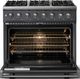 Viking® 5 Series 36" Cast Black Pro Style Dual Fuel (NG) Range with Polished Chrome Trim-1
