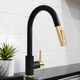 ZLINE Autograph Edition Champagne Bronze/Matte Black Gemini Pull Down Single Handle Kitchen Faucet-5
