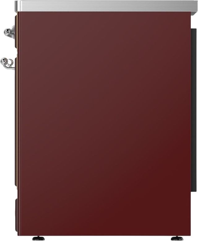 Ilve® Majestic III 30" Burgundy Pro Style Induction Range with Triple Glass Door and Chrome Trim-3