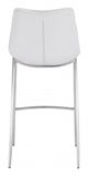 Zuo® Magnus White and Silver Set of 2 Bar Chairs-3