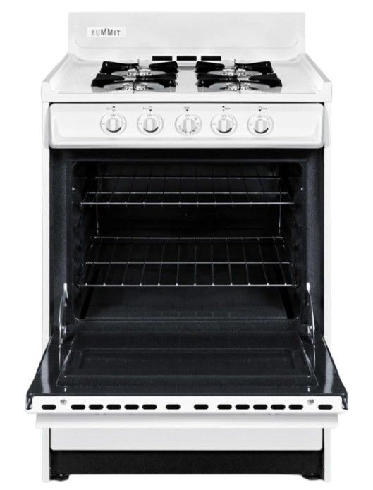 Summit® 24" White Freestanding Gas Range-1