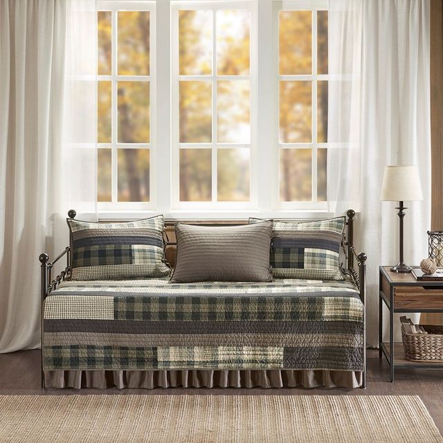 Olliix by Woolrich Tan Winter Plains 5 Piece Day Bed Cover Set-0