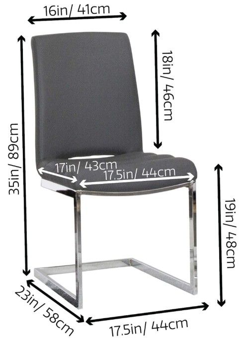Cramco Dana Charcoal Gray/Chrome Dining Side Chair-3