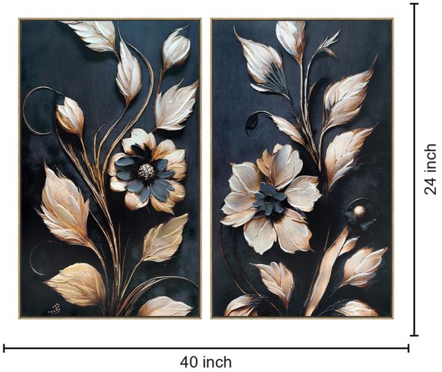 Classy Living 2-Piece Opulent Golden Ginkgo Elegance Wall Art Set-2