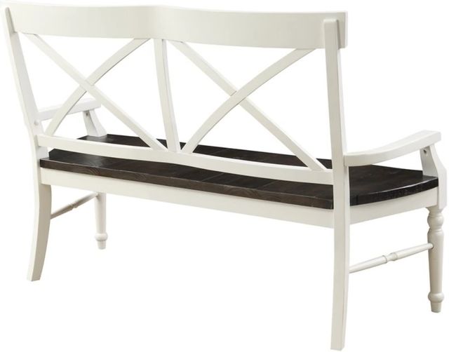 Emerald Home Mountain Retreat Antique White/Dark Mocha Dining Bench-2