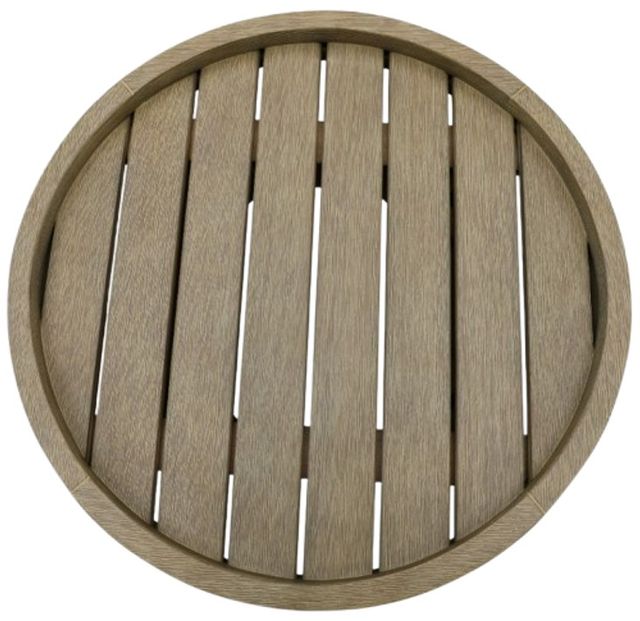 Signature Design by Ashley® Bradstreet Bay Beige Wooden Outdoor Round End Table-2