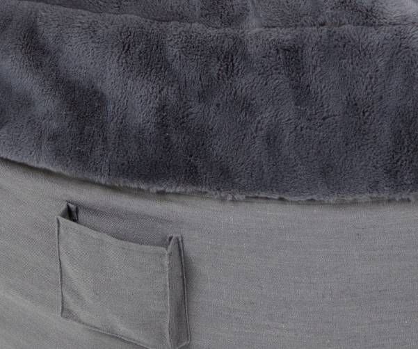 CordaRoy's® Nest Charcoal Bunny Fur Full Bean Bag Cover with Pillow-1