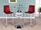 Furniture of America® Xena 2-Piece Chrome/Red Bar Chair Set-1