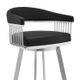 Armen Living Chelsea Black/Silver 26" Swivel Counter Stool-3
