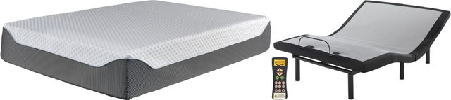 Sierra Sleep® by Ashley® Chime Elite 2-Piece 14" Memory Foam and Best Adjustable Base King Mattress Set-0