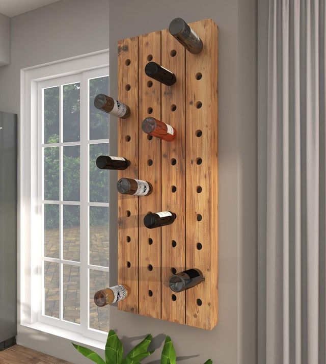 Deco Marche Brown Tall Wall Wine Rack-3