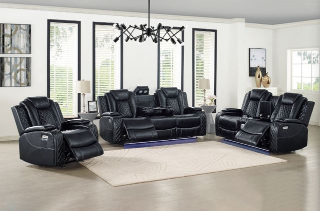 New Classic® Home Furnishings Orion II Black Power Glider Recliner-1