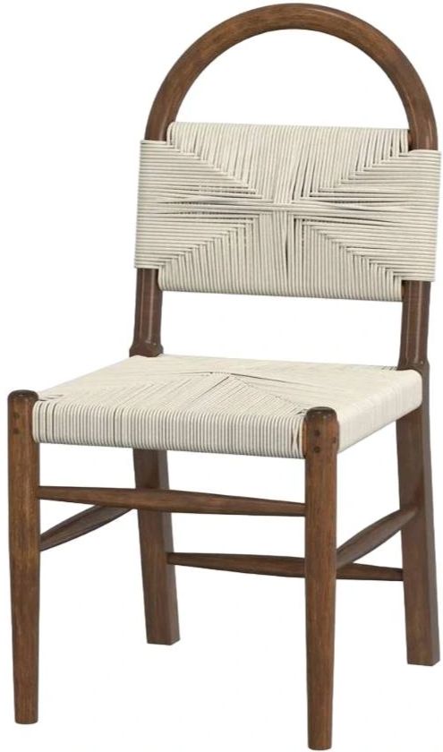 Harp & Finial® Amiel 2-Piece Cream/Walnut Dining Chair Set-2
