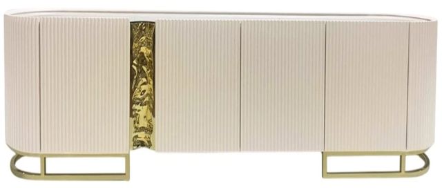 Michael Amini® Lisbon Silken Matte Cream Media Cabinet-1