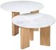 Dovetail Furniture Bryn 2-Piece White Coffee Table Set with Natural Base-1