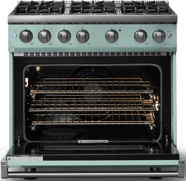 Viking® 5 Series 36" Splash Pro Style Gas (LP) Range with Polished Chrome Trim-1