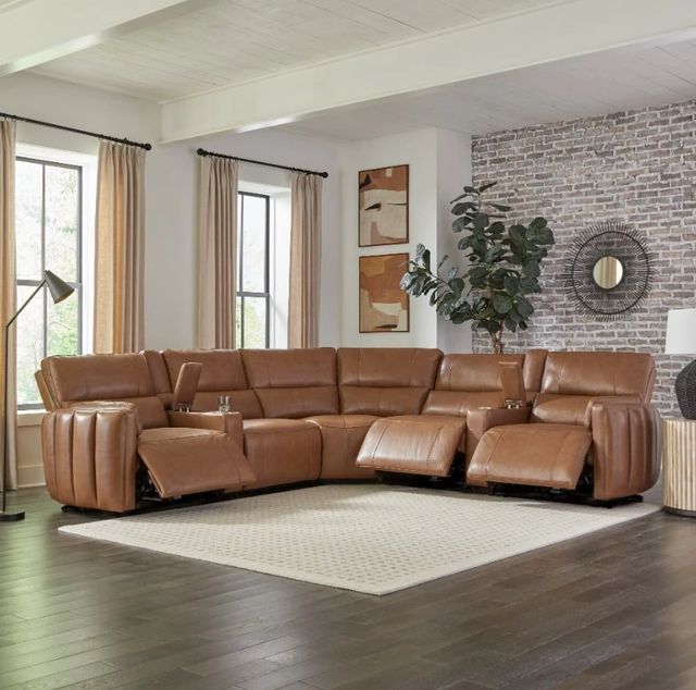 Parker House® Modesto 7-Piece Sable Power Reclining Sectional with Power Headrest-1