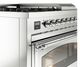 Ilve® Nostalgie II Noblesse 48'' Stainless Steel Pro Style Dual Fuel Range with Chrome Trim-4