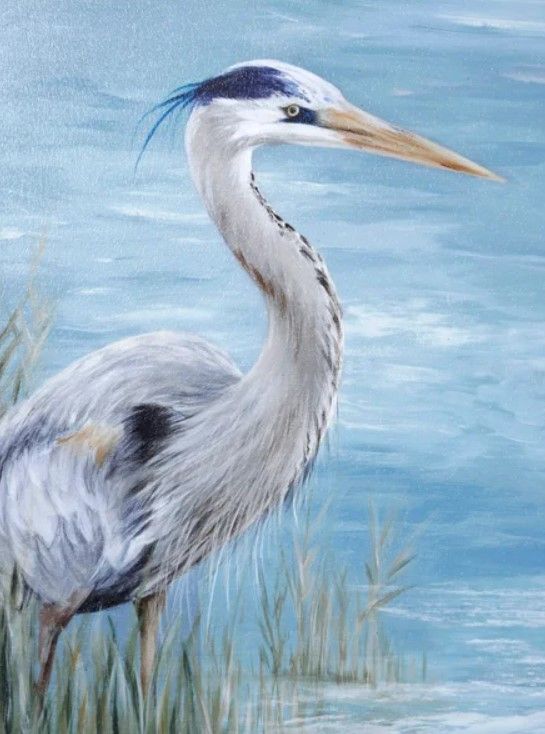 Stylecraft Great Blue Heron Gaze Blue Wall Art-1