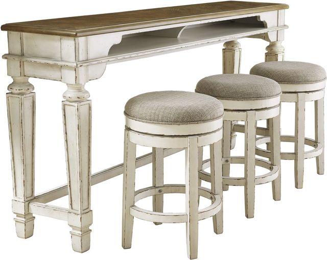 Signature Design by Ashley® Realyn 4-Piece Chipped White Counter Table Set-0