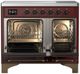 Ilve® Majestic III 40" Burgundy Pro Style Induction Range with Solid Door and Burnished Trim-1