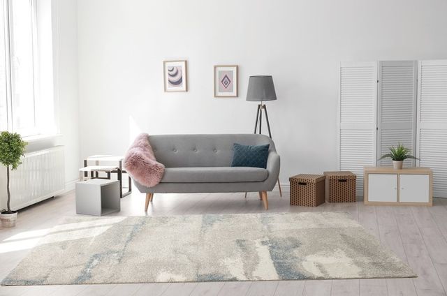 Kalora Interiors Sable Cream Blue 3'11" x 5'7" Rug-2
