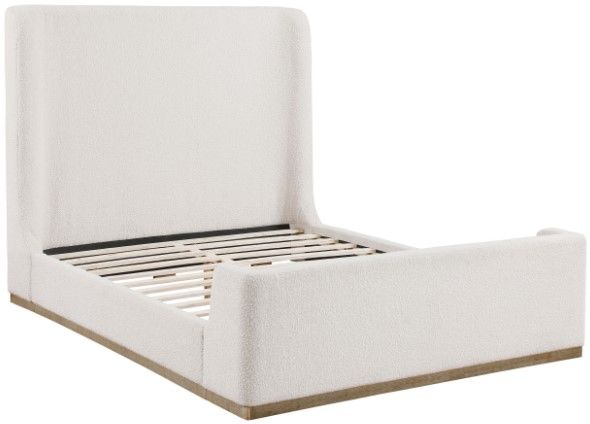Coaster® Nala Cream King Upholstered Wingback Sleigh Bed-1