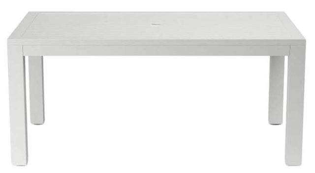 Sunset West Naples Satin White Metal Rectangular Outdoor Dining Table-2