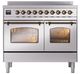 Ilve® Nostalgie II Series 40" Stainless Steel Pro Style Induction Range-4
