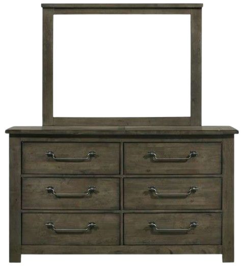 Elements International Maverick 4-Piece Antique Gray Queen Panel Bedroom Set-2