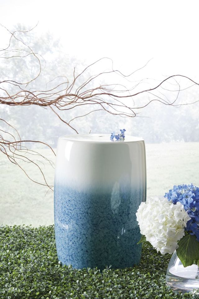 Signature Design by Ashley® Ikegrove Blue/White Stool-1