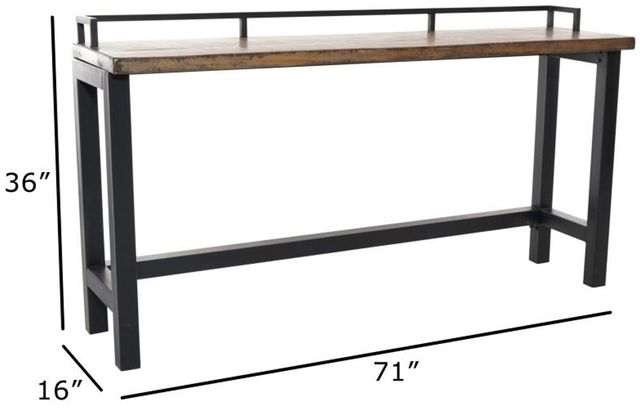 Nest Home Collections Flynn Antique Natural Counter Table with Black Base-3