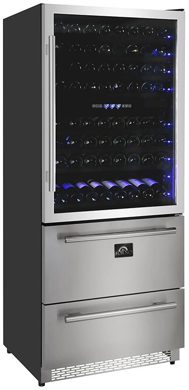 FORNO® 30" Anti-Fingerprint Stainless Steel Wine Cooler-1