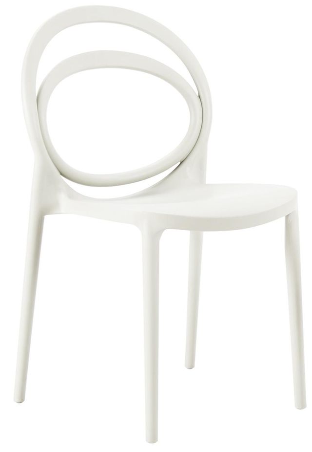 Monarch Specialties Inc. 4-Piece White Stacking Dining Chair-0