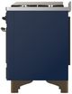 Ilve® Majestic III 48" Midnight Blue Pro Style Dual Fuel Natural Gas Range with Solid Door and Burnished Trim-3