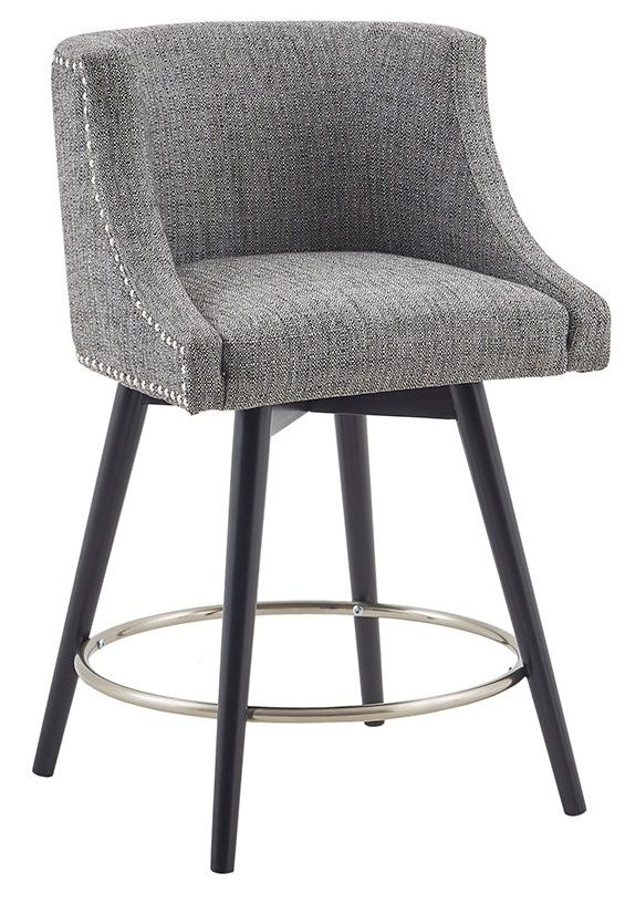 Olliix by Madison Park Mateo Grey Swivel Counter Stool-0