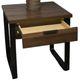 Signature Design by Ashley® Wickman Falls Dark Brown Square End Table with Gunmetal Base-2