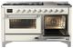 Ilve® Majestic III 60" Antique White Pro Style Dual Fuel Natural Gas Range with Triple Glass Door and Chrome Trim-4