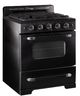 Unique Appliances Classic Retro 30" Midnight Black Slide-In Gas Range-2