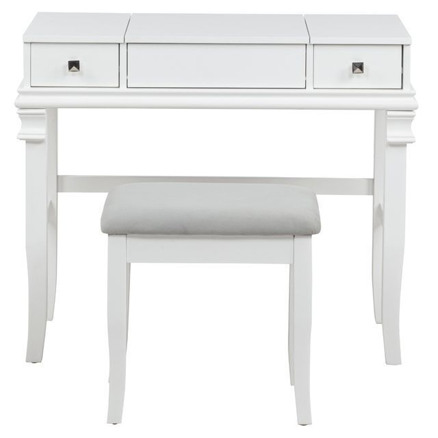 Linon Angela 2-Piece White Vanity Set-3