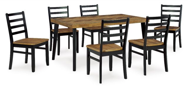 Signature Design by Ashley® Blondon 7-Piece Black/Brown Dining Set
