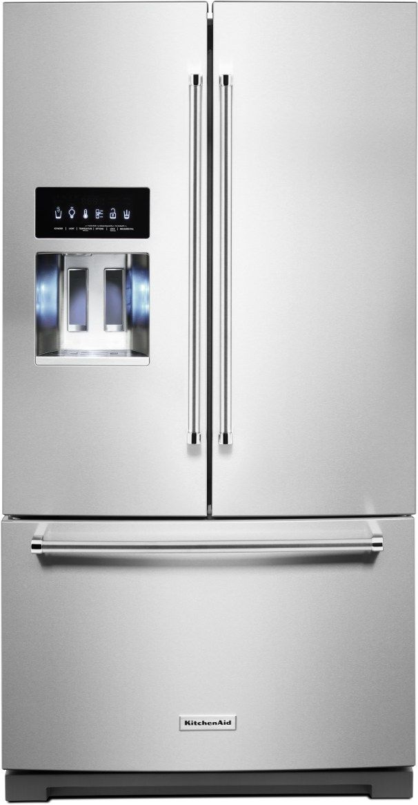 KitchenAid® 36 in. 27.0 Cu. Ft. Stainless Steel with PrintShield™ Finish French Door Refrigerator-0