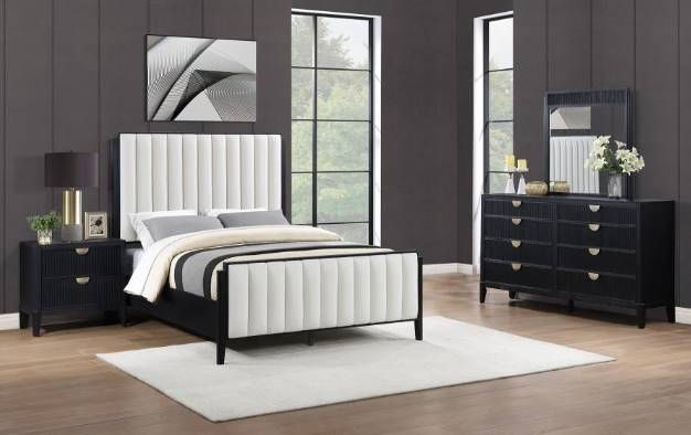 Coaster® Brookmead 4-Piece Black/Ivory Queen Size Bedroom Set-1