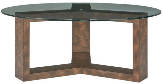 Uttermost® Ignis Glass Top Coffee Table with Brown Base-4