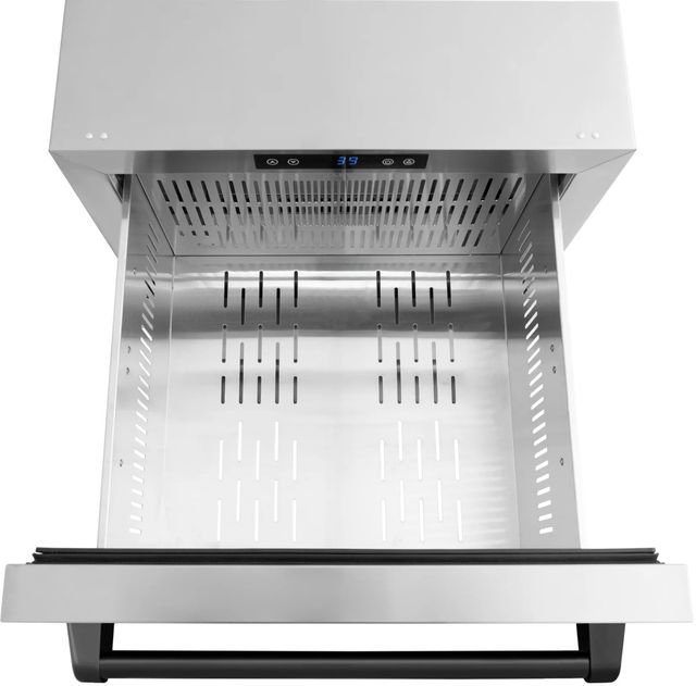 ZLINE Autograph Edition Touchstone 4.6 Cu. Ft. Stainless Steel Outdoor-Rated Refrigerator Drawers with Matte Black Handles-3